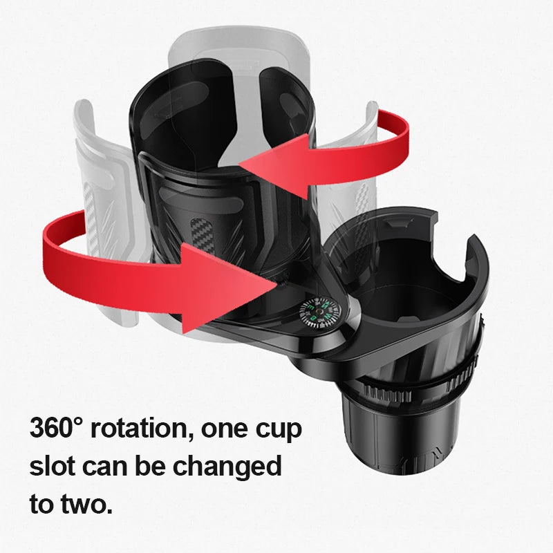 SEAMETAL 2 in 1 Car Cup Holder Expander Adapter Base Vehicle Drinking Bottle Phone Organizer for Auto Car Styling Accessories