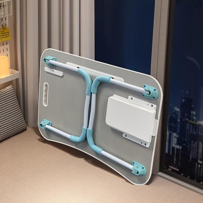 [Line]Ultra Large Portable Laptop Bed Table - Multi Functional Tray Holder with Cup Holder and Drawer, USB, Fan, and Light - Perfect for Eating, Reading, and Writing on Beds, Sofas, Floors - Stable, Durable, and Foldable