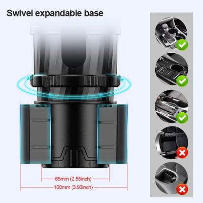 SEAMETAL 2 in 1 Car Cup Holder Expander Adapter Base Vehicle Drinking Bottle Phone Organizer for Auto Car Styling Accessories