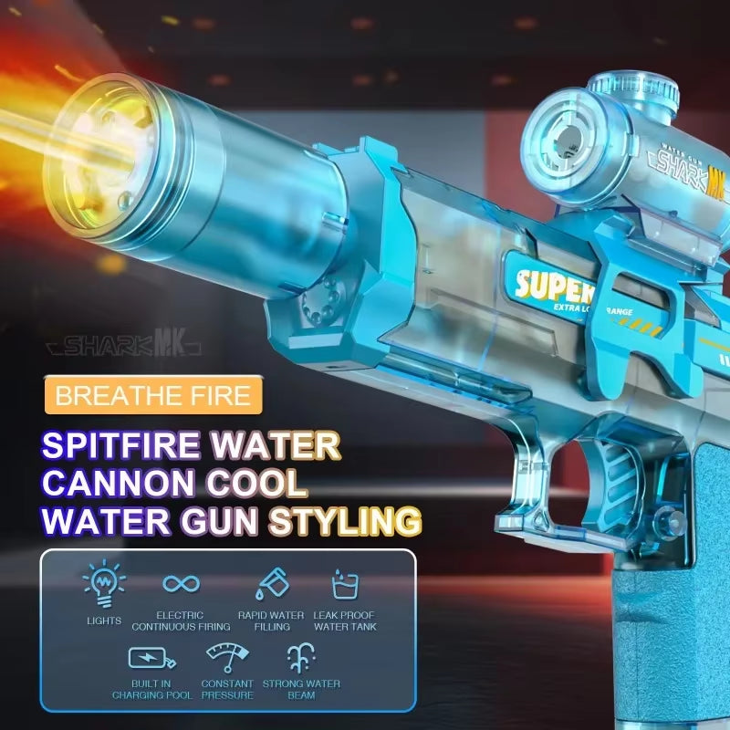 Led Light Emitting Electric Water Gun Toys Children Automatic Sensor Lights Water Pistol Summer Outdoor Beach Pool Toy for Kids