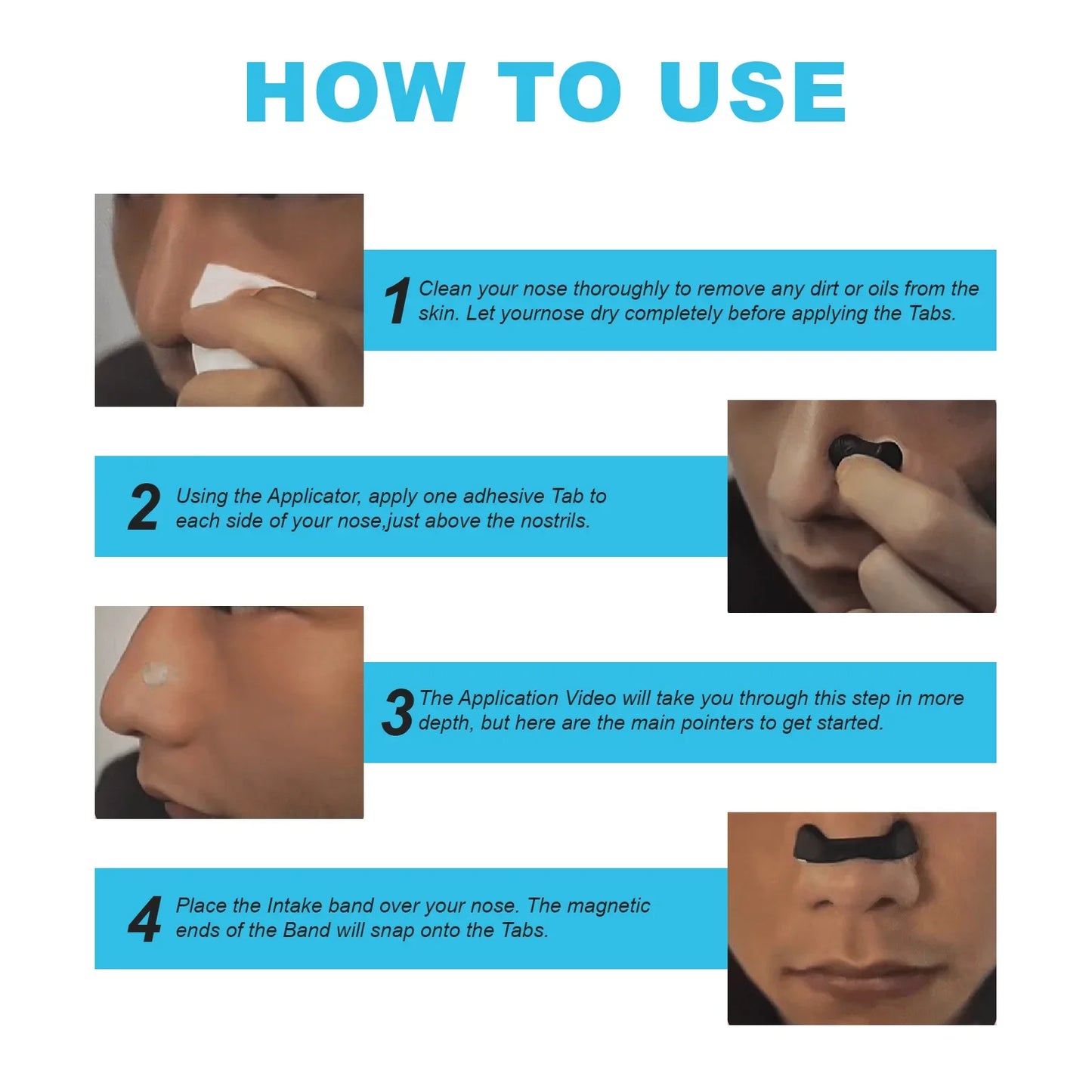 30Days Box Nasal Breathing Dilators Kits Magnetic Nose Clip Strips Increase Sports Air Intake Improve Sleeping anti Snoring