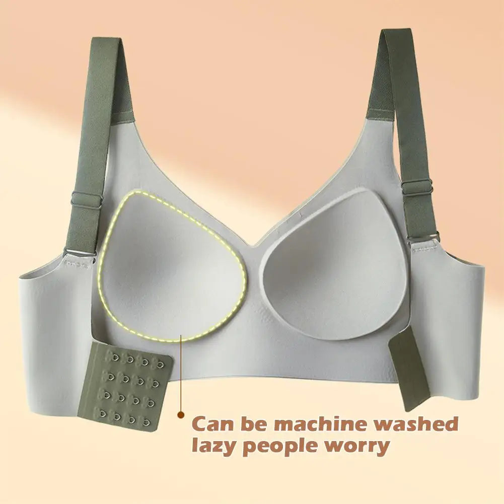Super Gather Wireless Push-Up Bra Women Gathered up Soft Support Adjustable Underwear Anti-Sagging Seamless Lift-Up Bra