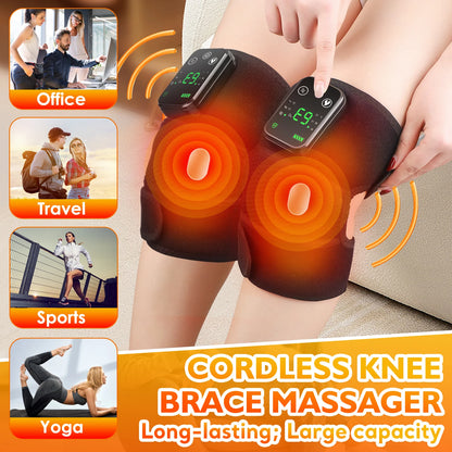Electric Heated Vibration Knee Massage Physiotherapy Pad 3 in 1 Massager for Shoulder Elbow Hot Compress Pain Relief