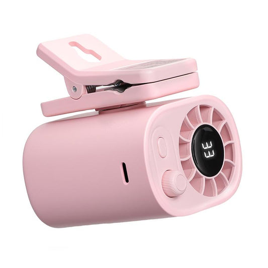 JOYTUTUS Car Clip on Fan with LED Display - 360° Rotation, 100 Speeds Adjustable, USB Rechargeable Personal Cooling Fan 1800Mah Battery